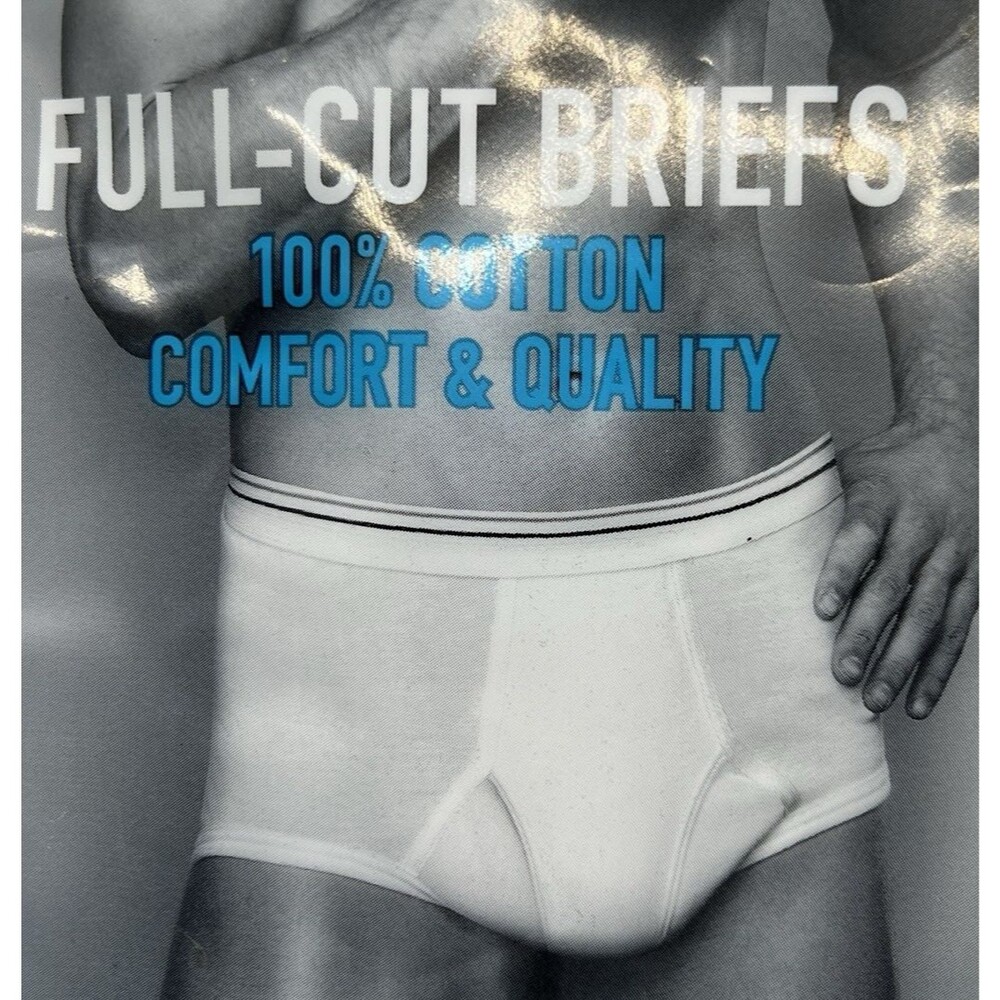 Stafford Mens Sz 40 Underwear 6 Pack 100% Cotton Full Cut White Briefs NEW NIP